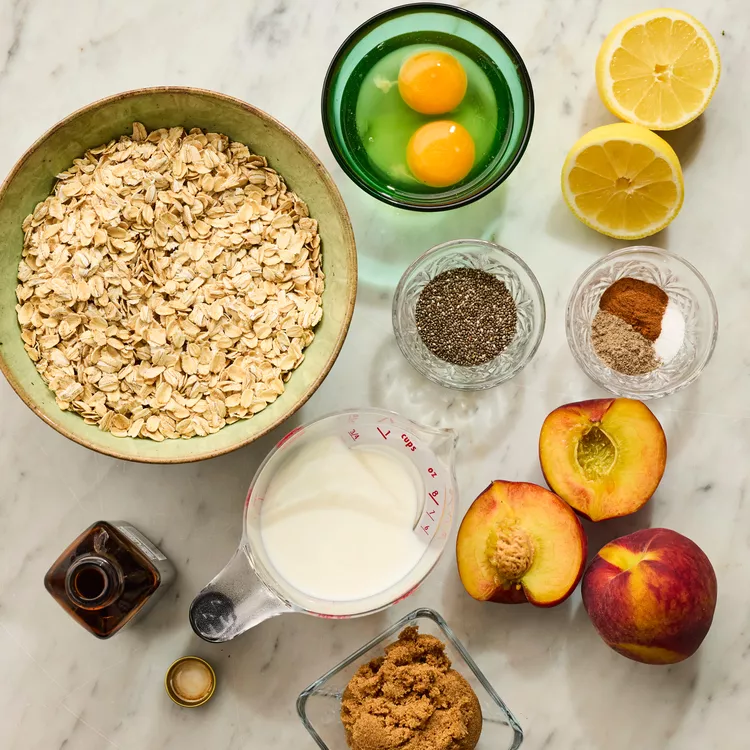 Peach oatmeal bars, Oatmeal breakfast bars, Healthy grab-and-go breakfast, Peach breakfast bars, Baked oatmeal bars
